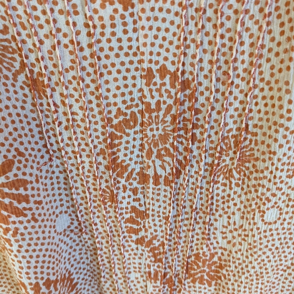 Equipment M Vintage 90s Silk Blouse Orange Floral - Picture 14 of 16